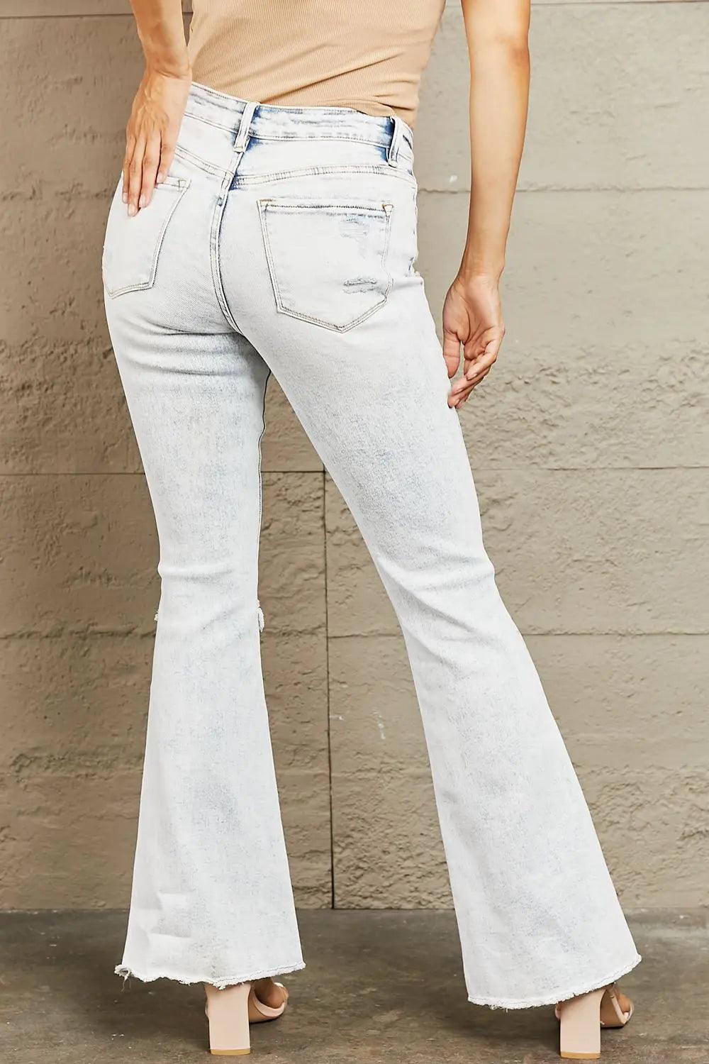 BAYEAS Mid Rise Acid Wash Distressed Jeans - Elena Rae Co.