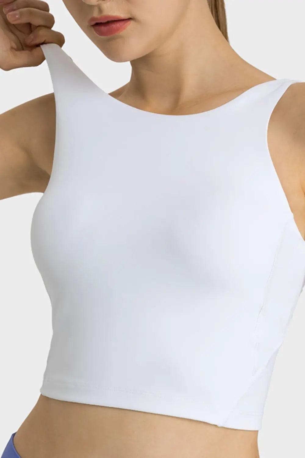 Feel Like Skin Highly Stretchy Cropped Sports Tank - Elena Rae Co.