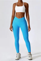 Slim Fit Wide Waistband Sports Leggings - Elena Rae Co.