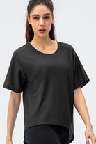 Round Neck Short Sleeve Active Tee - Elena Rae Co.