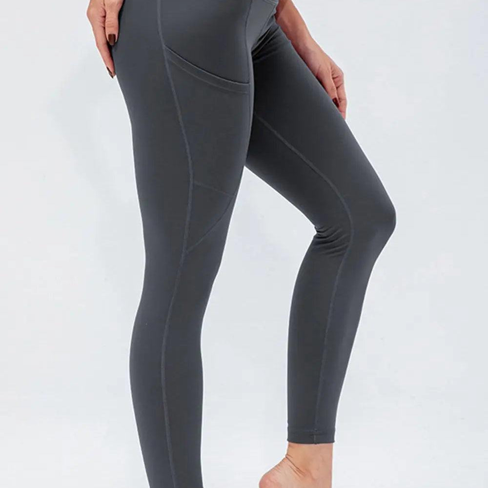 Breathable Wide Waistband Active Leggings with Pockets - Elena Rae Co.