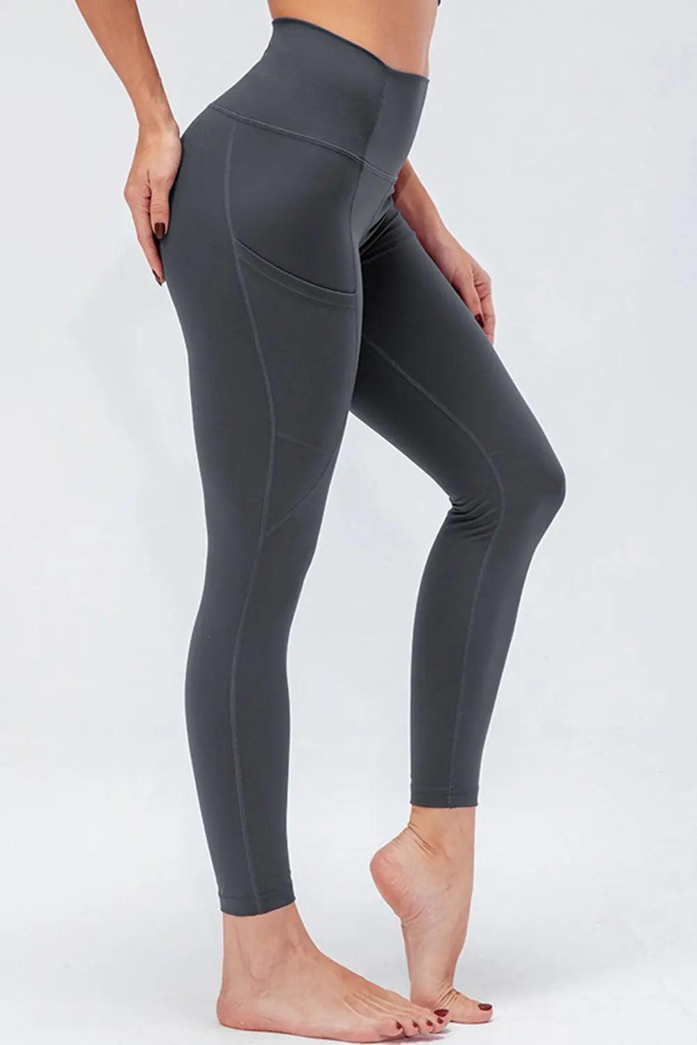 Breathable Wide Waistband Active Leggings with Pockets - Elena Rae Co.