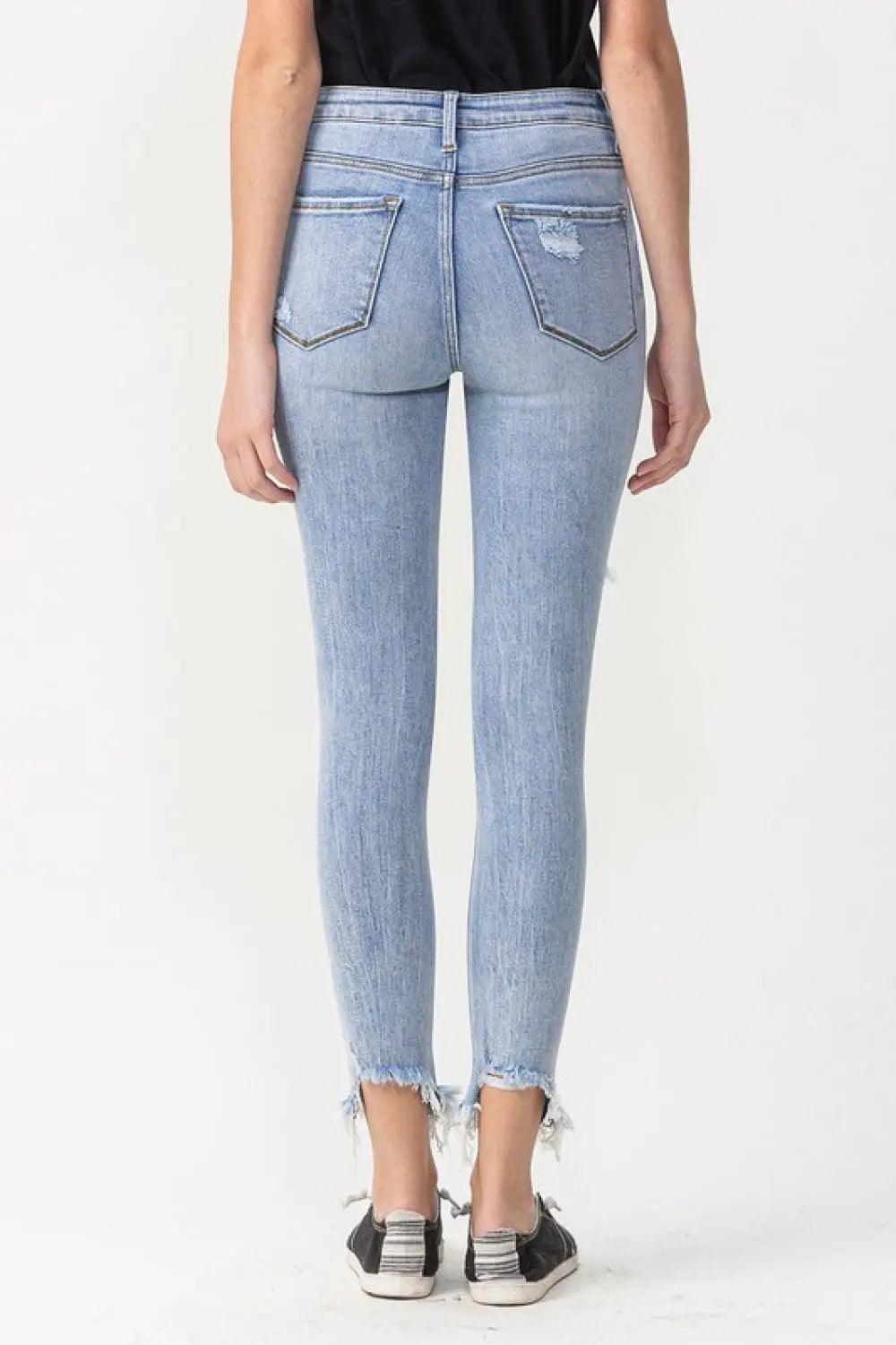 Lovervet Full Size Lauren Distressed High Rise Skinny Jeans.