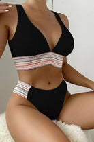 Contrast Textured High Cut Swim Set.