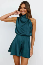 Turtleneck Sleeveless Romper.