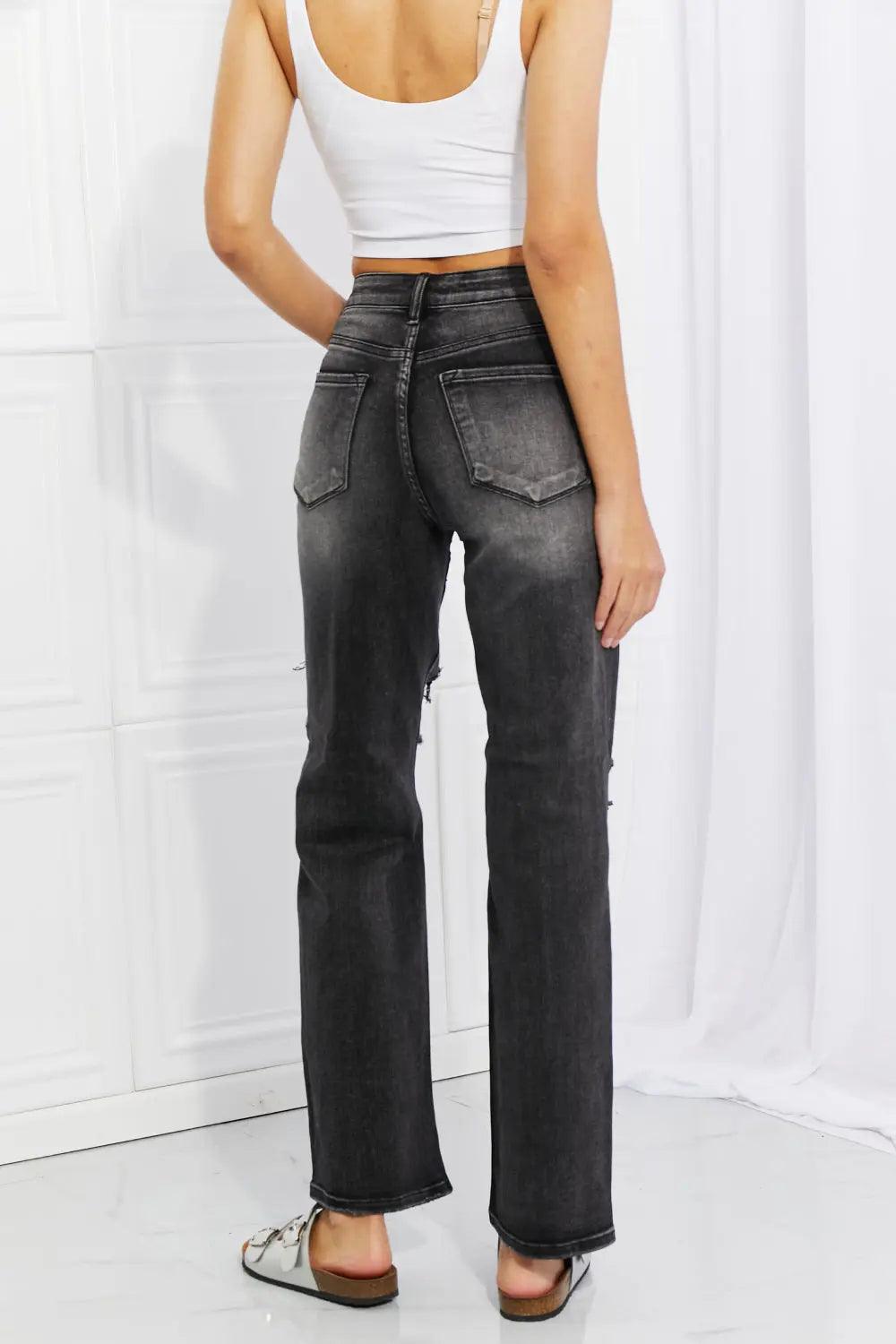 RISEN Full Size Lois Distressed Loose Fit Jeans.