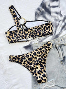 Leopard One-Shoulder Bikini Set.