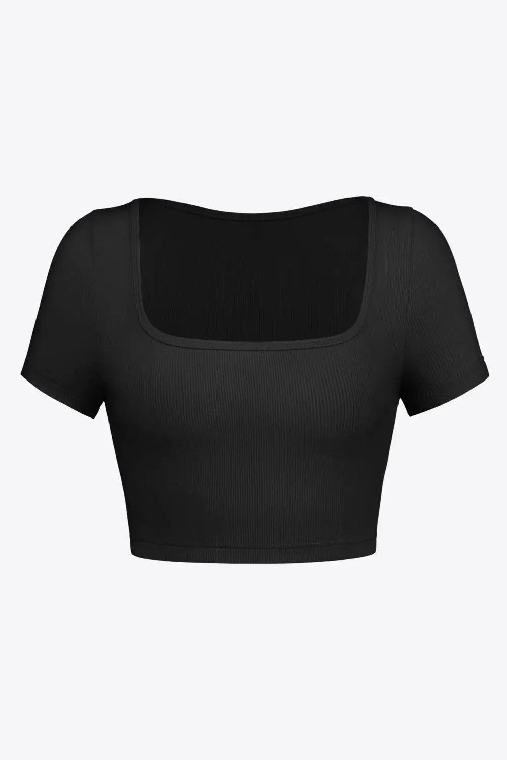 Square Neck Ribbed Crop Top - Elena Rae Co.