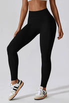 Wide Waistband Slim Fit Long Sports Leggings - Elena Rae Co.