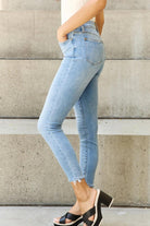 Judy Blue Full Size Button Fly Raw Hem Jeans - Elena Rae Co.