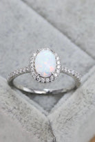 Opal 925 Sterling Silver Halo Ring - Elena Rae Co.