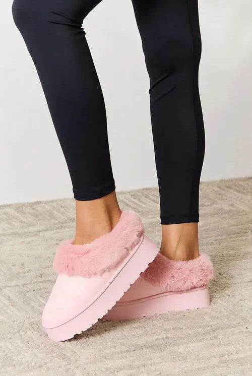 Legend Footwear Furry Chunky Platform Ankle Boots - Elena Rae Co.