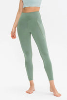 Slim Fit Long Active Leggings with Pockets - Elena Rae Co.