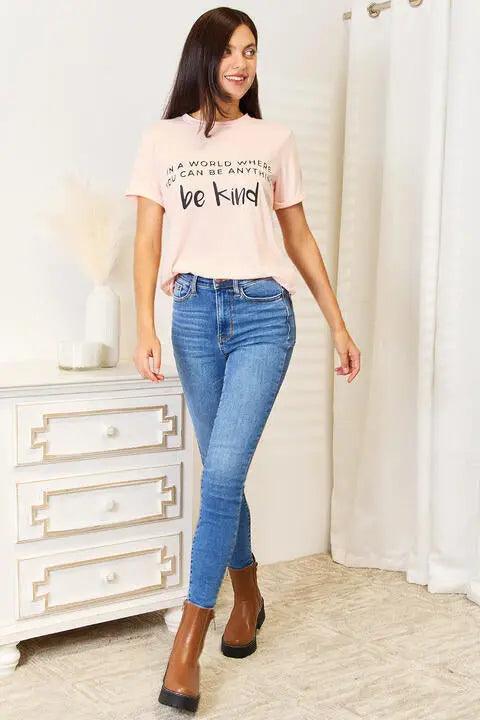 Simply Love Slogan Graphic Cuffed T-Shirt - Elena Rae Co.