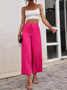 High Waist Slit Wide Leg Pants.