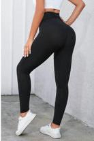 Crisscross Detail Wide Waistband Leggings - Elena Rae Co.