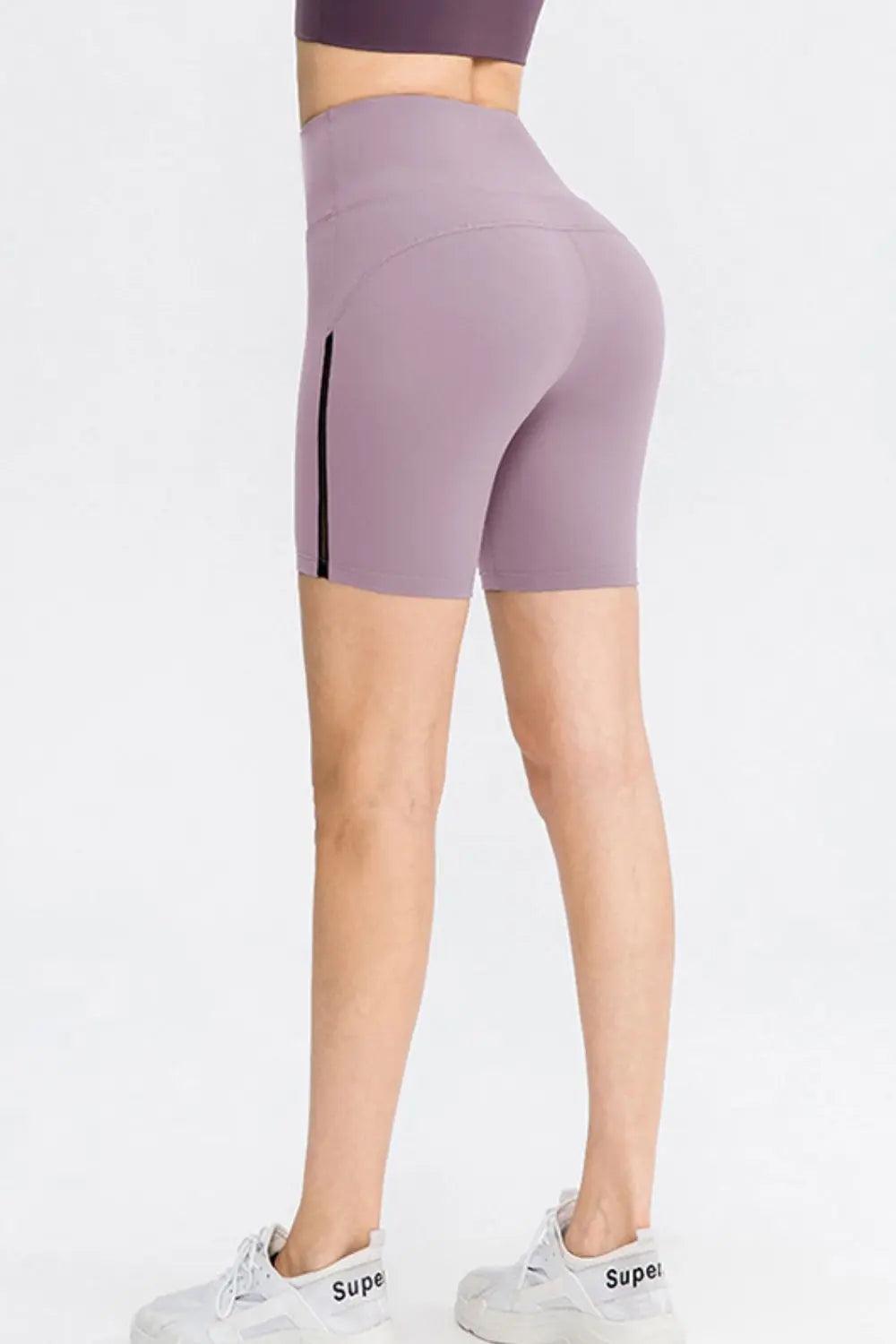 Wide Waistband Sports Shorts - Elena Rae Co.