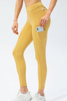 Full Size Slim Fit High Waist Long Sports Pants with Pockets - Elena Rae Co.