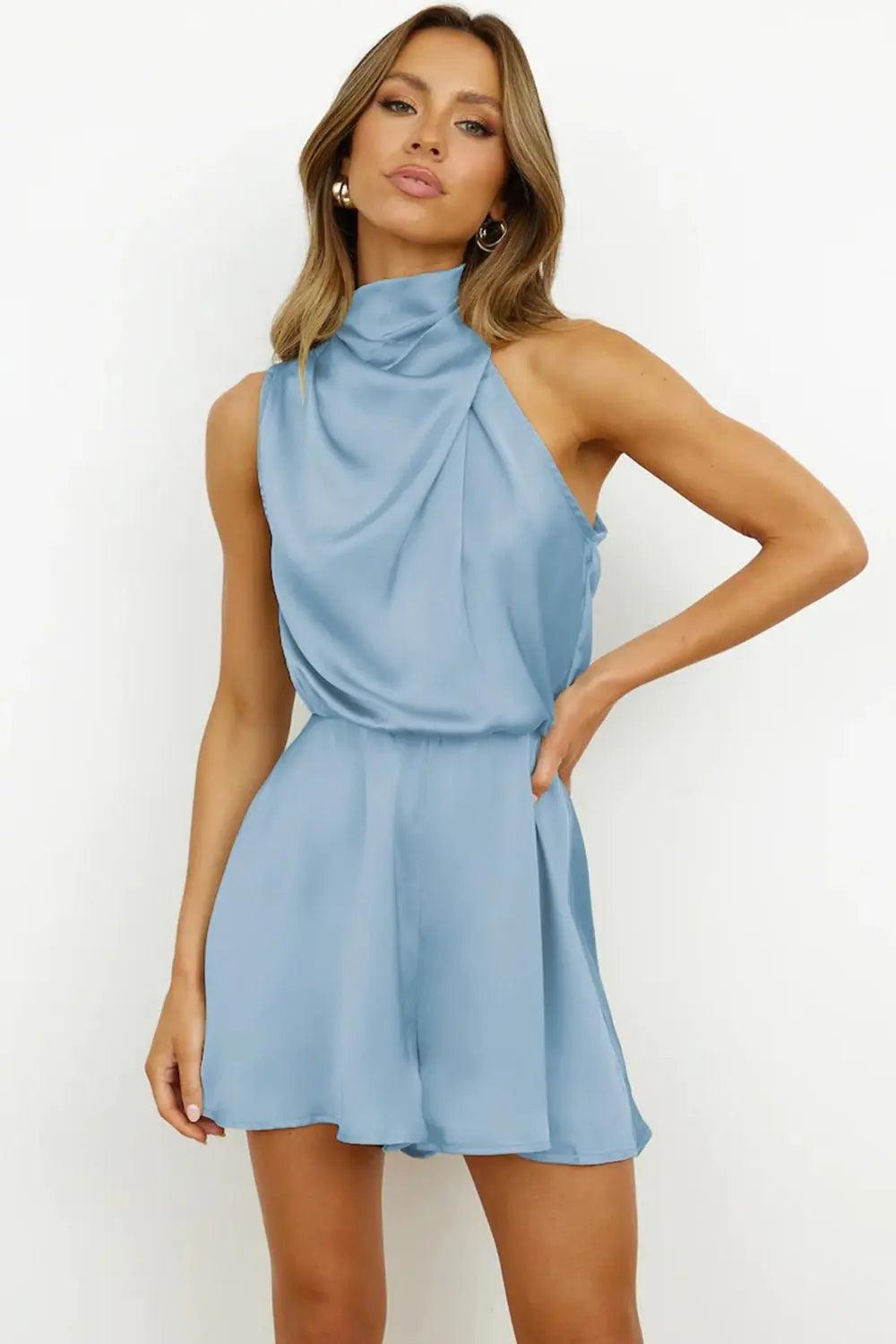 Turtleneck Sleeveless Romper.