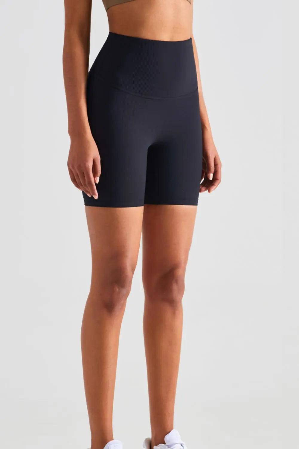 Wide Waistband Sports Shorts - Elena Rae Co.