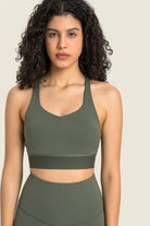 Feel Like Skin Racerback Halter Neck Sports Bra - Elena Rae Co.