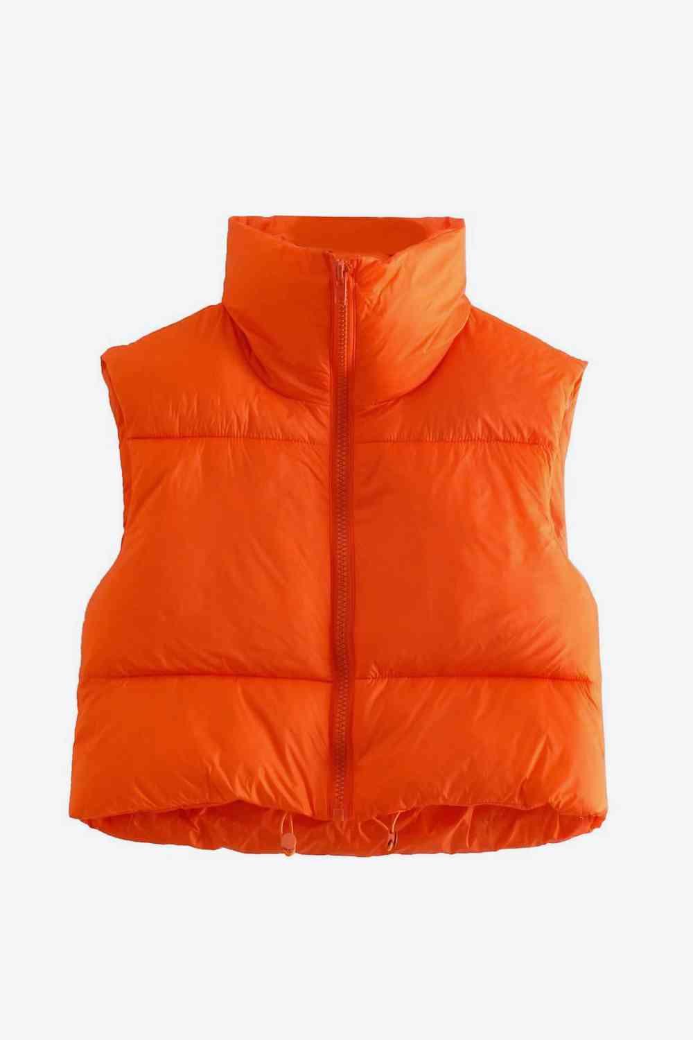 Zip-Up Drawstring Puffer Vest - Elena Rae Co.