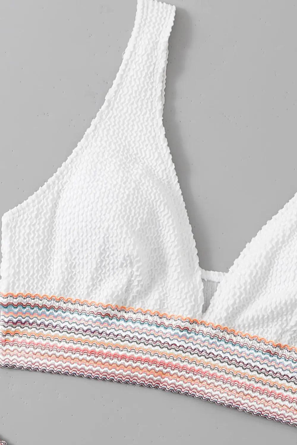 Contrast Textured High Cut Swim Set.