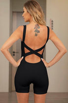 Crisscross Wide Strap Active Romper - Elena Rae Co.