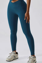 Wide Waistband Slim Fit Back Pocket Sports Leggings - Elena Rae Co.