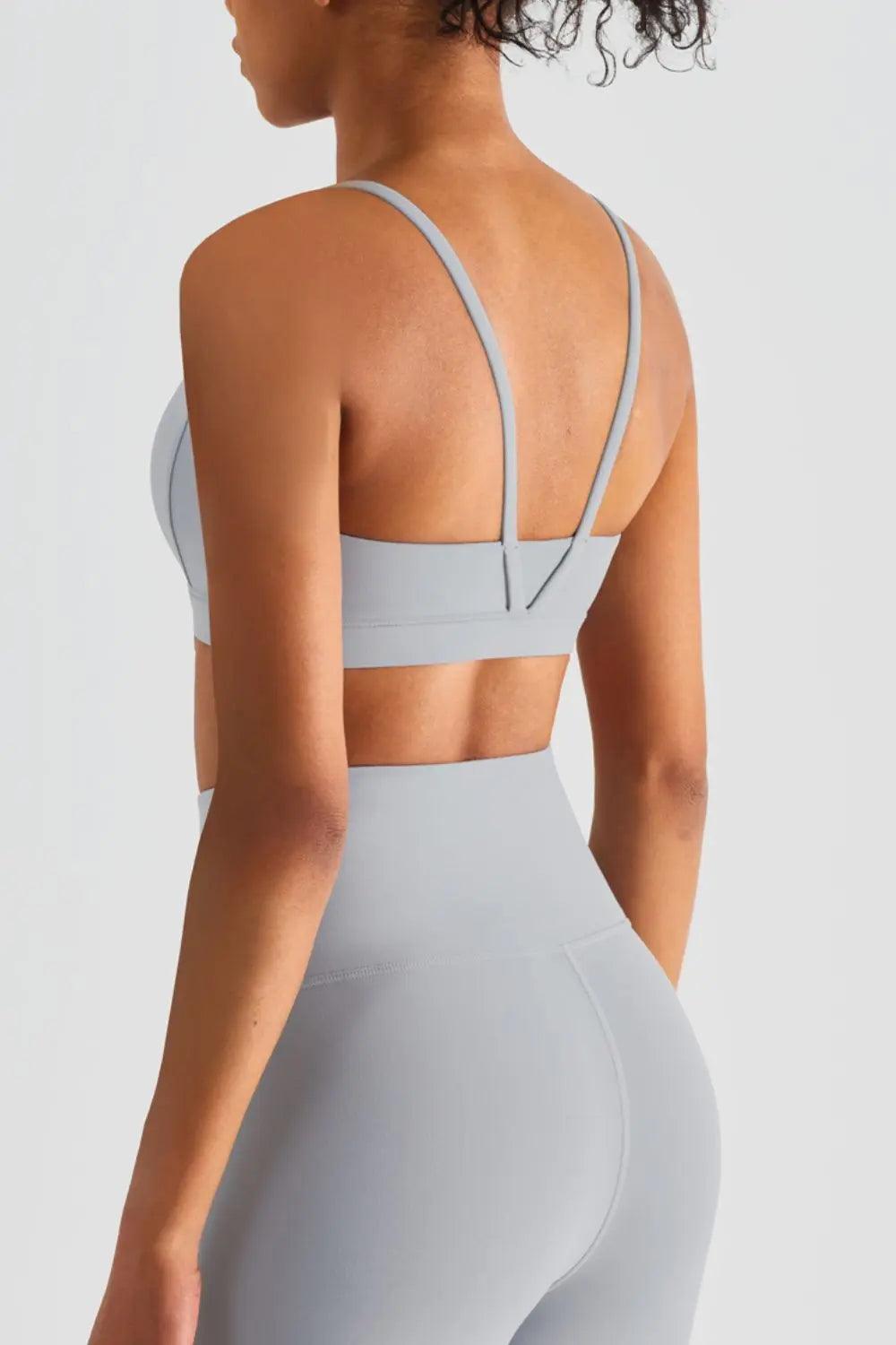 Spaghetti Strap Round Neck Sports Bra - Elena Rae Co.