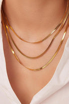 Triple-Layered Snake Chain Necklace - Elena Rae Co.