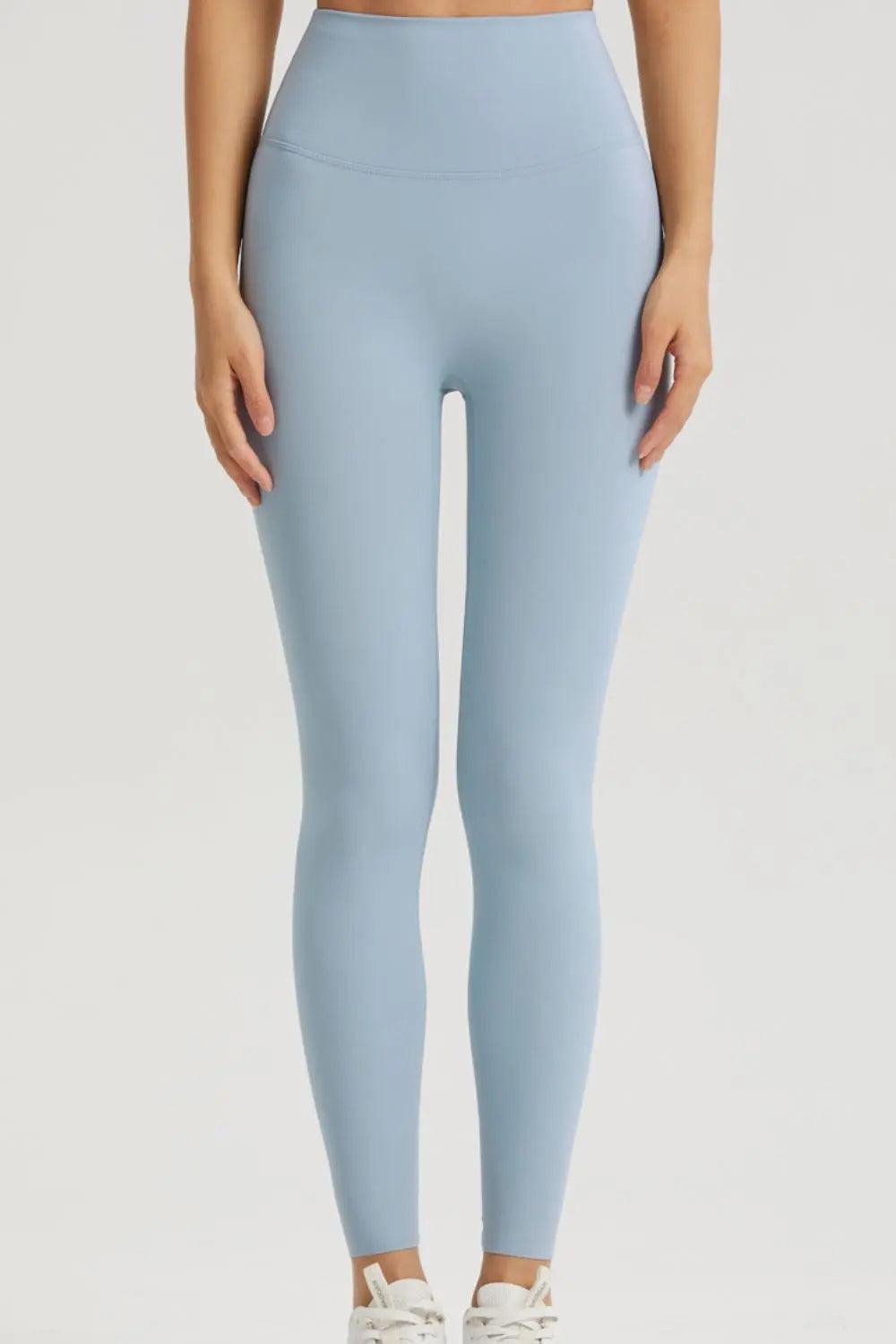 Wide Waistband Sports Leggings - Elena Rae Co.