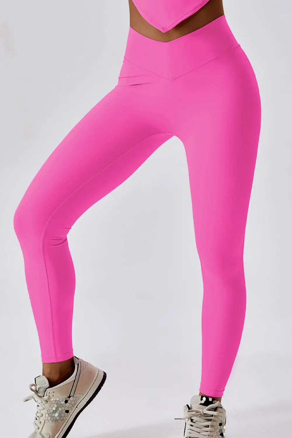 Wide Waistband Slim Fit Back Pocket Sports Leggings - Elena Rae Co.