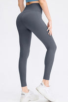 Slim Fit Wide Waistband Long Sports Pants - Elena Rae Co.
