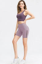 Wide Waistband Sports Shorts - Elena Rae Co.