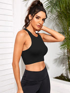 Cropped Round Neck Sports Tank Top - Elena Rae Co.