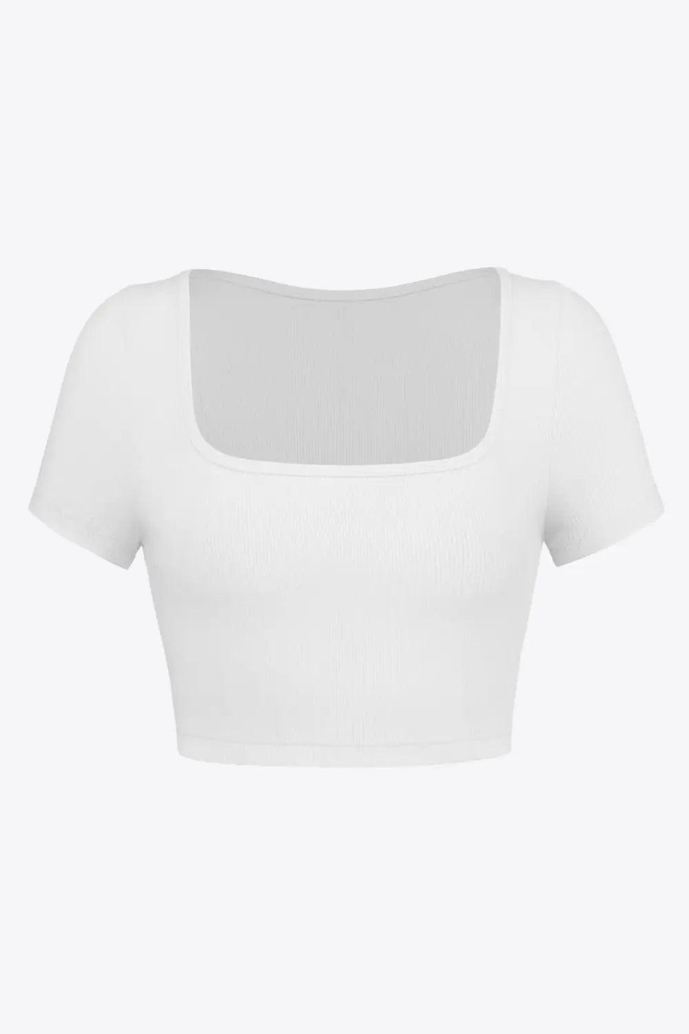 Square Neck Ribbed Crop Top - Elena Rae Co.