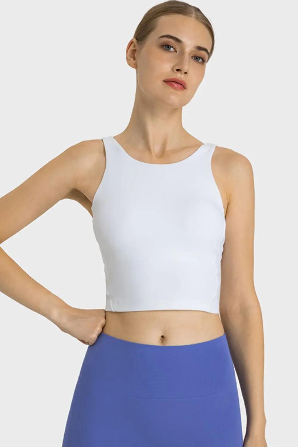 Feel Like Skin Highly Stretchy Cropped Sports Tank - Elena Rae Co.