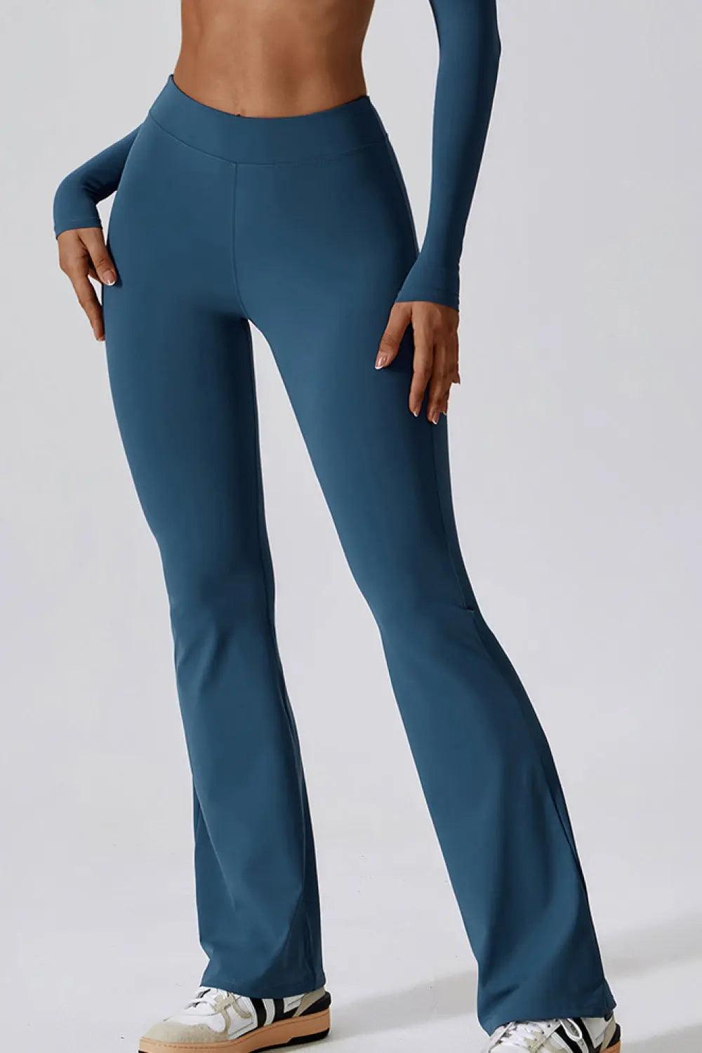 Slim Fit High Waist Long Sports Pants - Elena Rae Co.