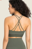 Feel Like Skin Racerback Halter Neck Sports Bra - Elena Rae Co.