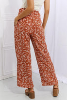 Heimish Right Angle Full Size Geometric Printed Pants in Red Orange - Elena Rae Co.