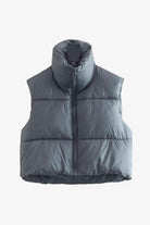 Zip-Up Drawstring Puffer Vest - Elena Rae Co.