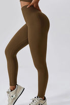 Slim Fit Wide Waistband Long Sports Leggings - Elena Rae Co.