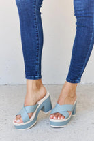 Weeboo Cherish The Moments Contrast Platform Sandals in Misty Blue - Elena Rae Co.