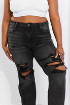 RISEN Full Size Lois Distressed Loose Fit Jeans.