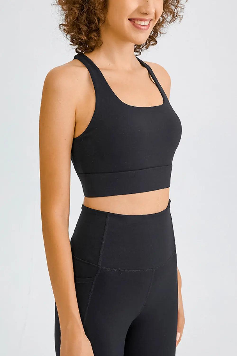 Cross Back Yoga Crop Top - Elena Rae Co.