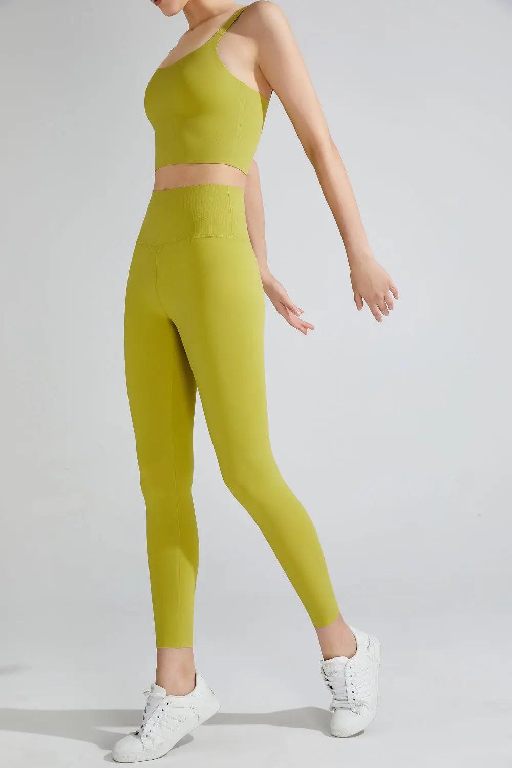 Wide Waistband Sports Leggings - Elena Rae Co.