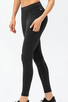 Full Size Slim Fit High Waist Long Sports Pants with Pockets - Elena Rae Co.