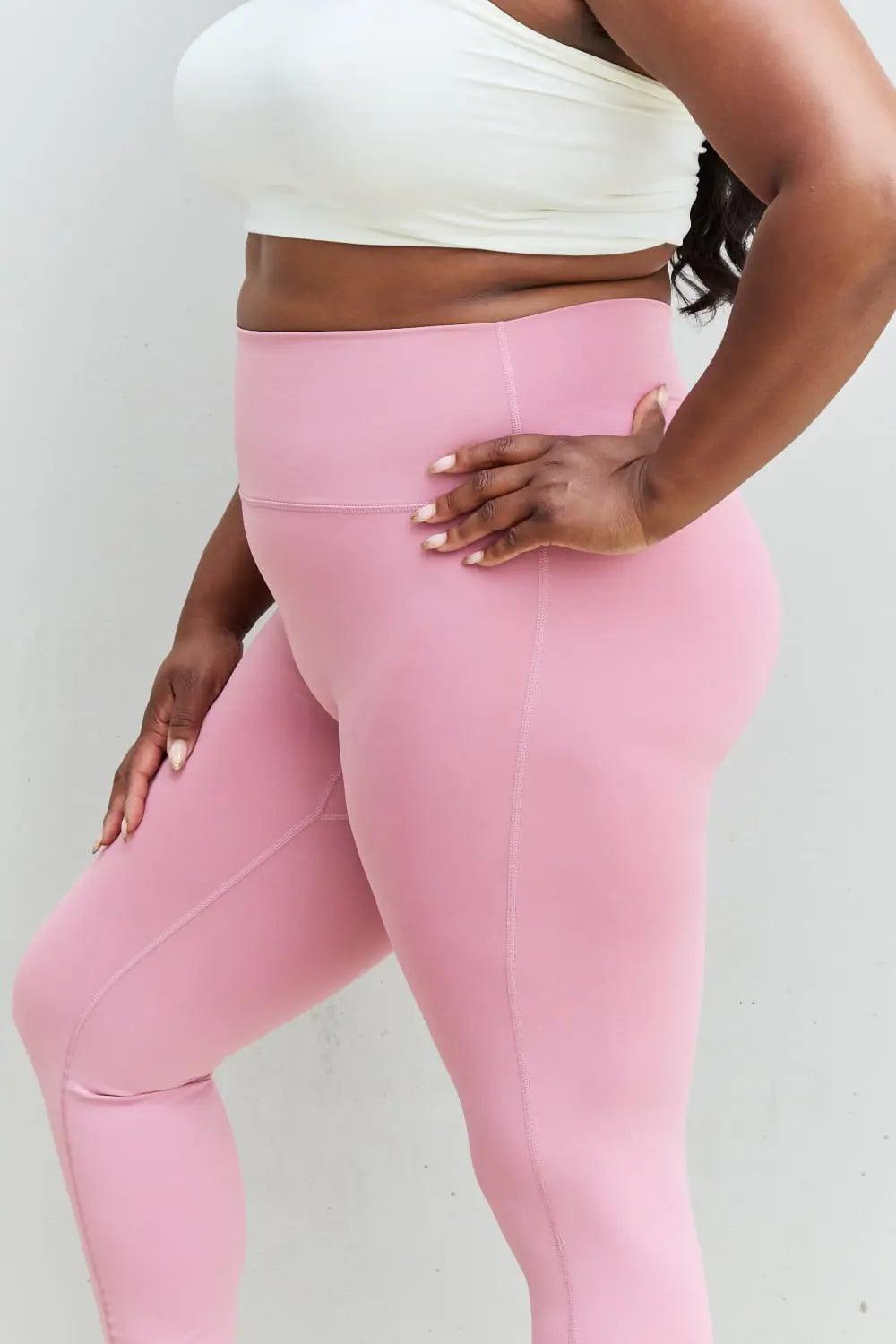 Zenana Fit For You Full Size High Waist Active Leggings in Light Rose - Elena Rae Co.