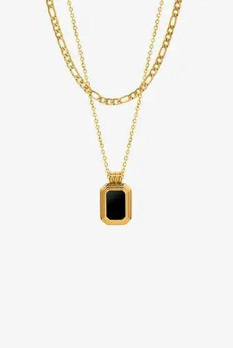 Titanium Steel Gold-Plated Pendant Necklace - Elena Rae Co.